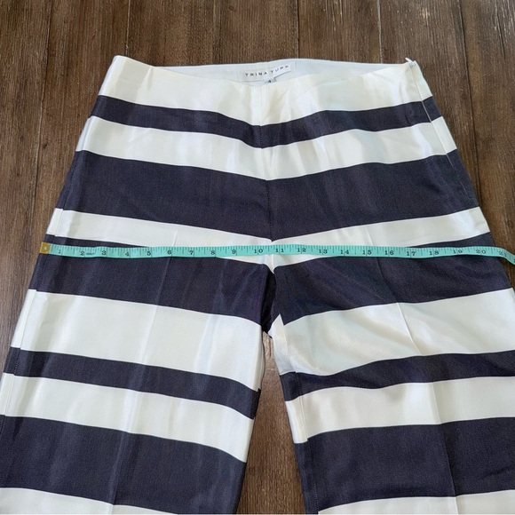 Trina Turk Pant Stripped Wide Leg Navy White Women’s 4 - Picture 10 of 13